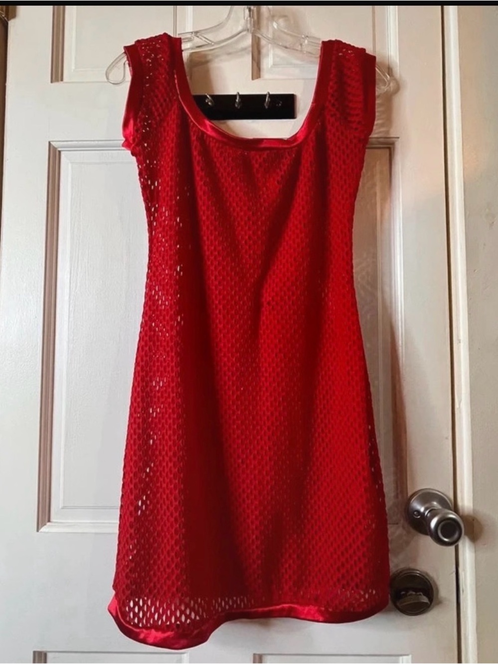 Risque Red Mesh Mini Dress One Size
